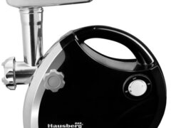 Masina de tocat carne Hausberg HB-3430NG, Inox , 1800 W, motor cupru, Negru